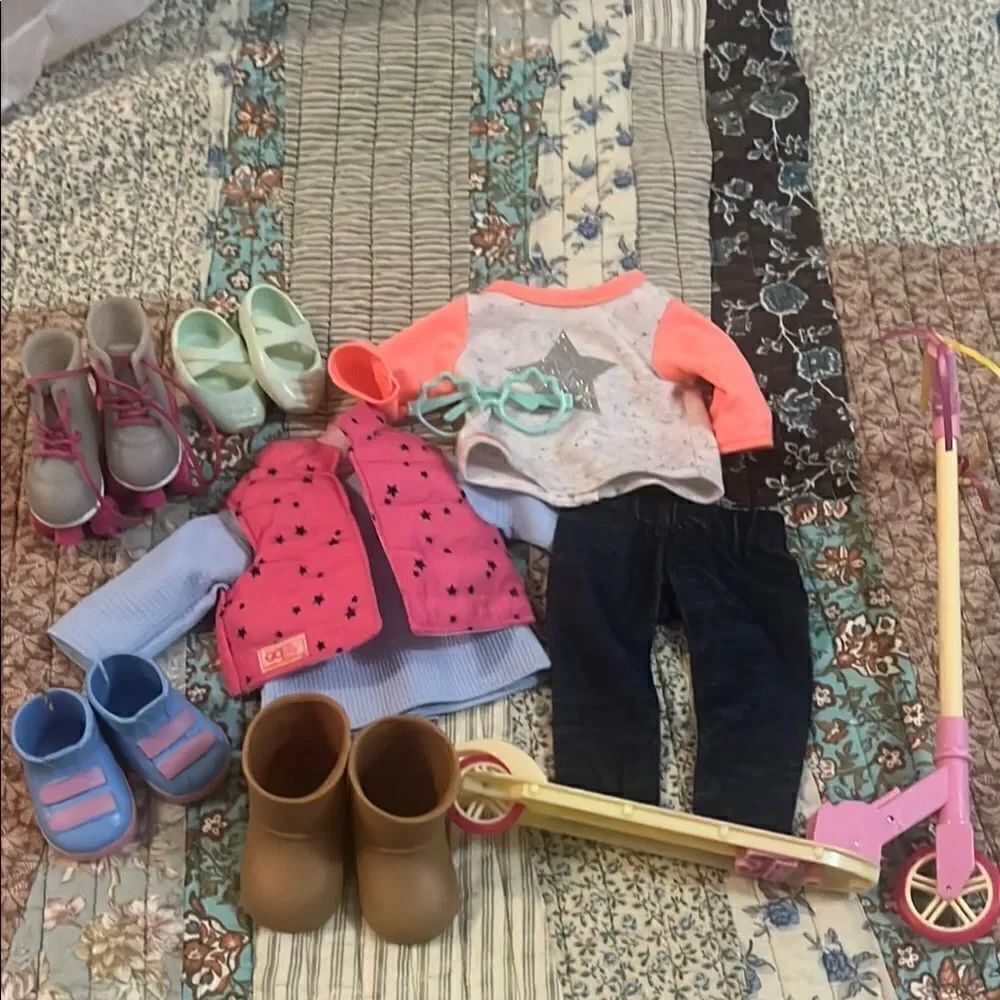 Stylish Kids Toy Set with Pink Scooter